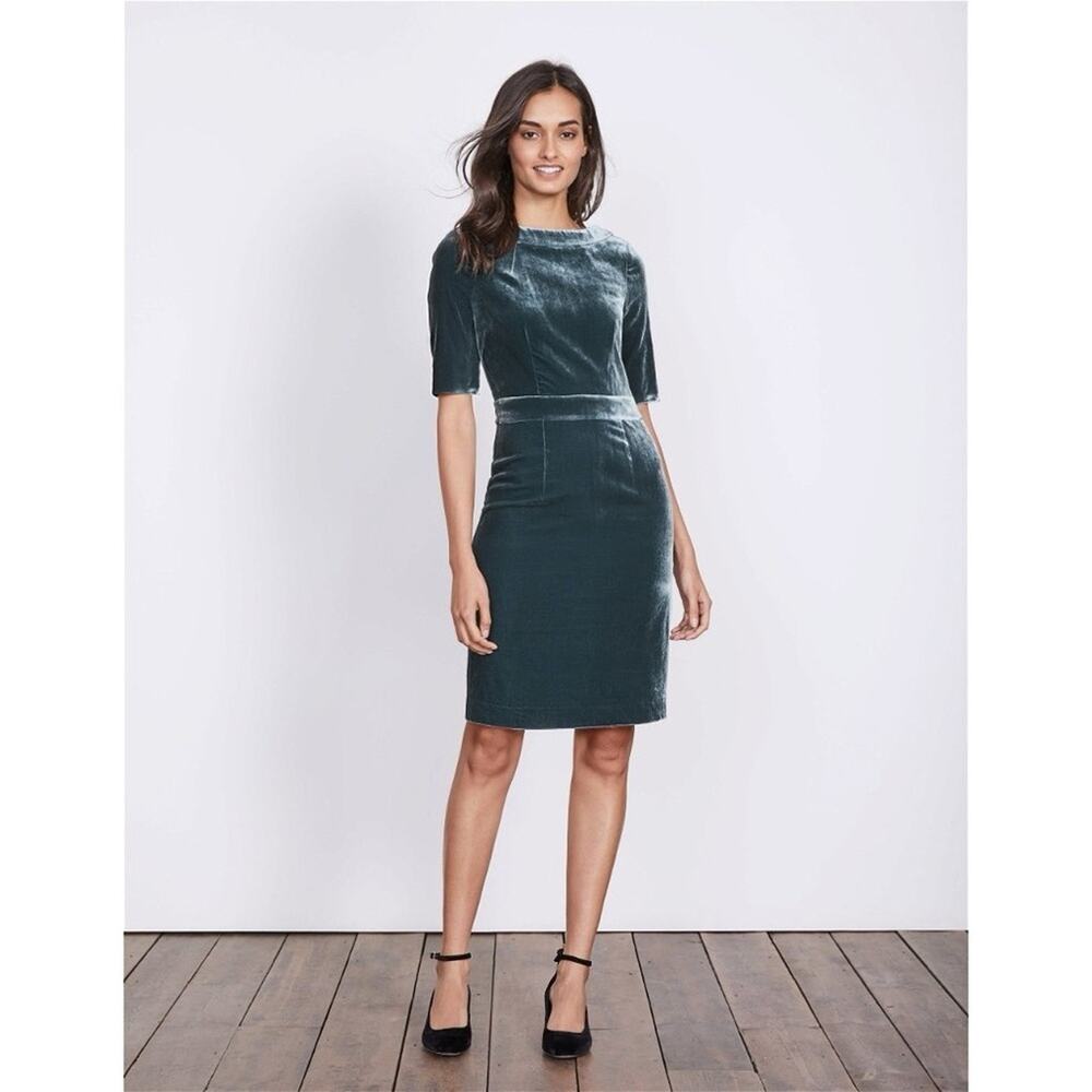 BODEN Martha Velvet Short Sleeve Dress